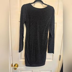 Womans black sparkly dress